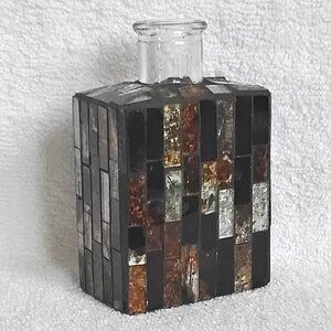 Stained Glass Vase/Decor In Metallic Tones!!